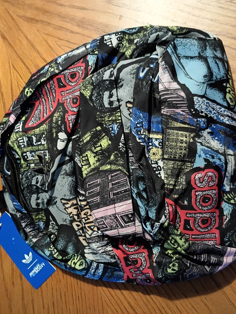 Adidas Multicolor Graphic Print Backpack with Red Accents